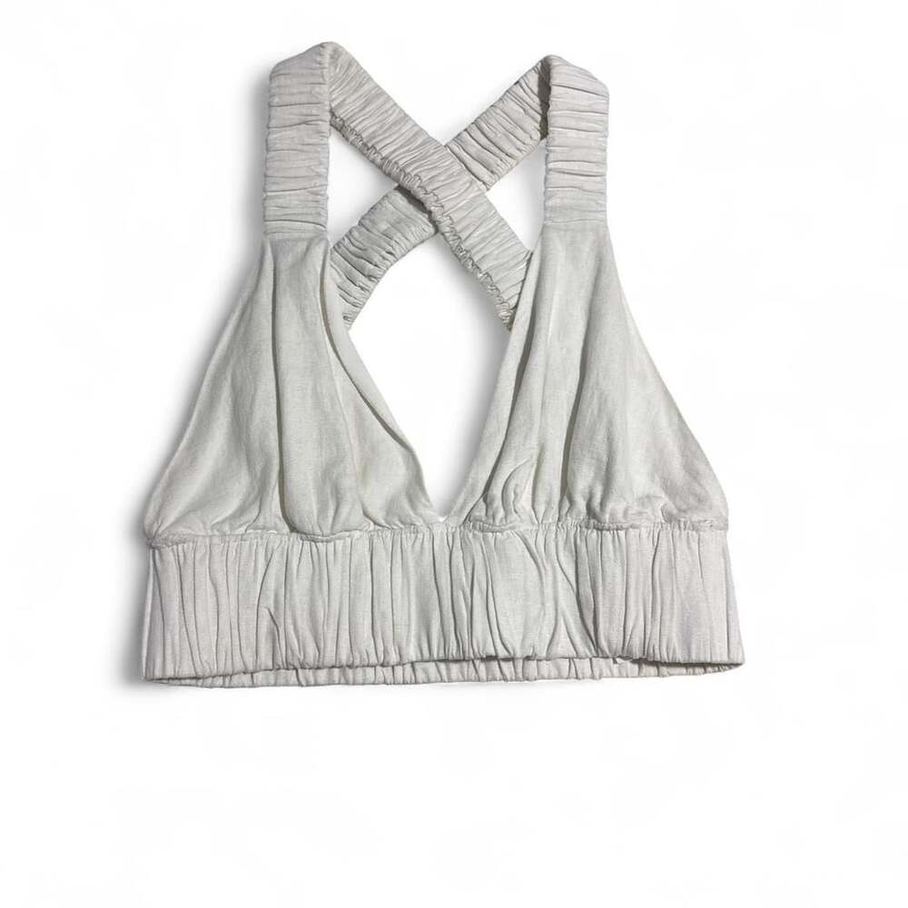 Abercrombie & Fitch Ruched Criss-Cross Crop Top